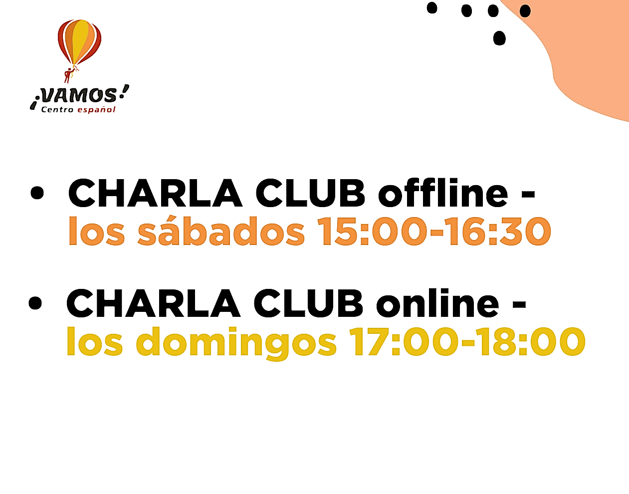 TEMAS. CHARLA CLUB. 13-14 DE ENERO разговорный клуб в vamos